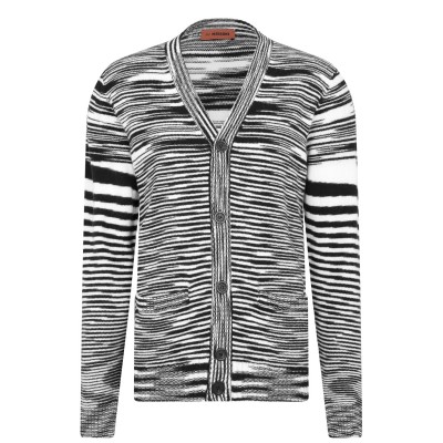 жилетка,мъжки,пуловери,missoni,striped,cardigan,whi,black,f9026