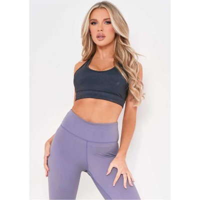 къса,блуза,дамски,топове,missy,empire,empire,mesh,panel,gym,crop,top,black
