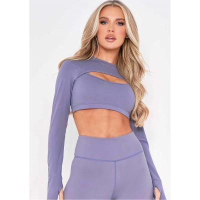 къса,блуза,дамски,топове,missy,empire,empire,cut,out,gym,crop,top,grey
