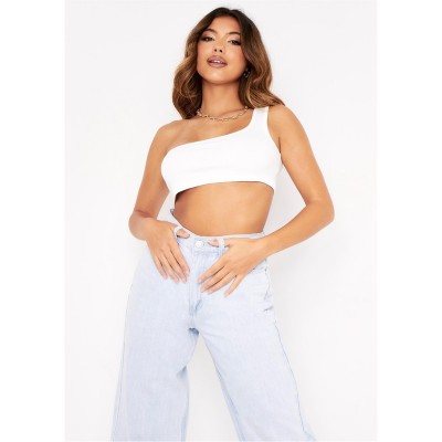 къса,блуза,дамски,топове,missy,empire,shoulder,ribbed,crop,top,cream