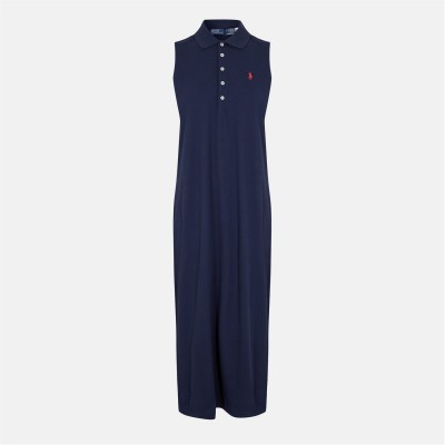 рокля,дамски,поли,и,рокли,polo,ralph,lauren,women's,stretch,cotton,sleeveless,polo,dress,newport,navy