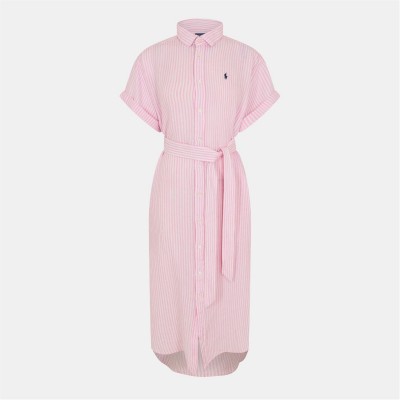 рокля,дамски,поли,и,рокли,polo,ralph,lauren,women's,shirt,dress,white,pink