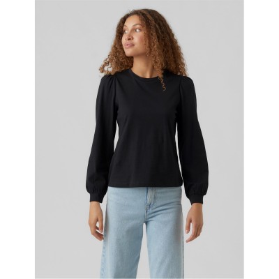 фланелка,с,дълъг,ръкав,дамски,плетени,дрехи,vero,moda,long,sleeve,cuffed,top,black