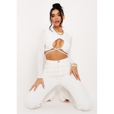 къса,блуза,дамски,топове,missy,empire,ruched,front,tie,waist,crop,top,ivory