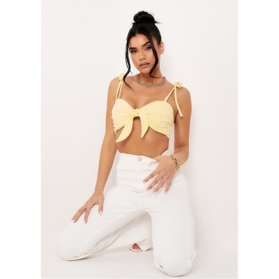 къса,блуза,дамски,топове,missy,empire,front,strappy,crop,top,lemon