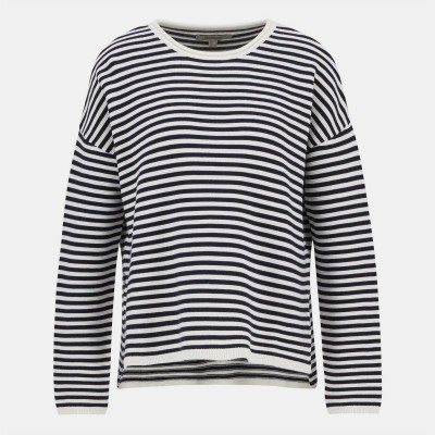 дамски,пуловер,дамски,плетени,дрехи,barbour,women,s,crew,neck,knitted,jumper,navy,stripe