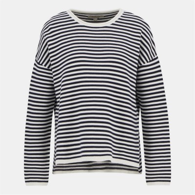 пуловер,дамски,плетени,дрехи,barbour,women's,crew,neck,knitted,jumper,navy,stripe