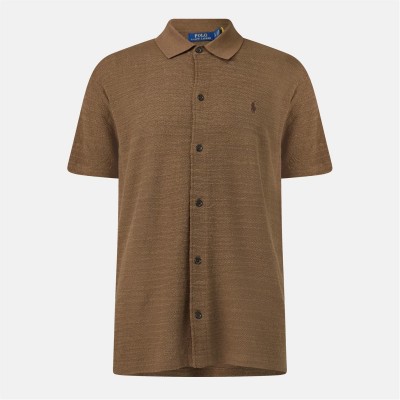 плетена,блуза,мъжки,пуловери,мъжки,тениски,polo,ralph,lauren,men's,short,sleeve,knitted,top,fall,brown