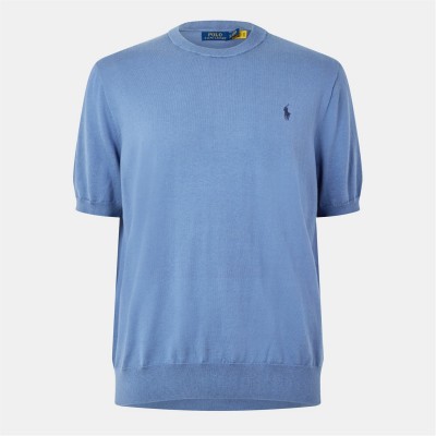 плетена,блуза,мъжки,пуловери,мъжки,тениски,polo,ralph,lauren,men's,lightweight,knitted,top,capri,blue