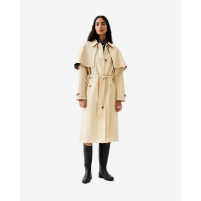 дамска,шапка,дамски,якета,и,палта,hunter,women,s,keltie,water,resistant,cotton,detachable,cape,trench,coat,gravel
