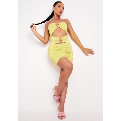 рокля,дамски,поли,и,рокли,missy,empire,out,ruched,mini,dress,lemon