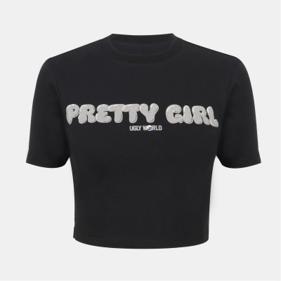 дамски,топове,pretty,boy,ugly,world,women's,baby,tee,black,grey