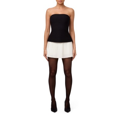 рокля,дамски,поли,и,рокли,naked,wardrobe,pleated,tube,contrast,mini,dress,black