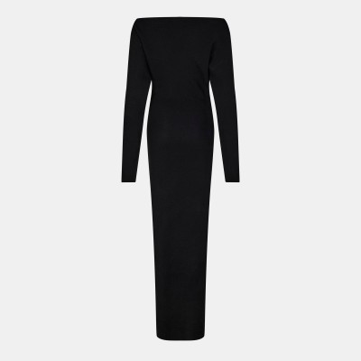 рокля,дамски,поли,и,рокли,naked,wardrobe,knit,off,shoulder,sweater,maxi,dress,black