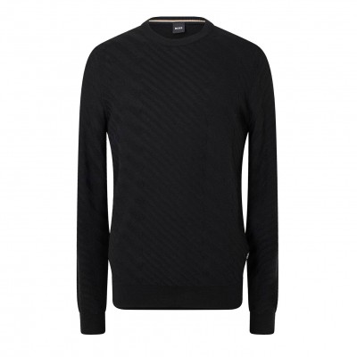 плетена,блуза,мъжки,пуловери,мъжки,тениски,boss,men's,knitted,top,black