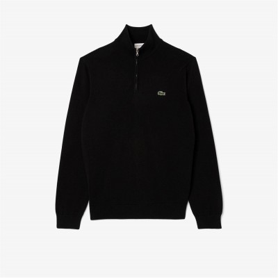 пуловер,мъжки,пуловери,lacoste,men's,quarter,zip,knitted,jumper,black,031