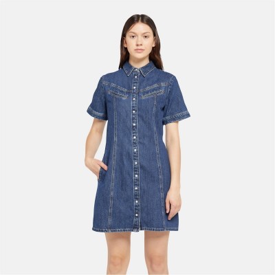 рокля,дамски,поли,и,рокли,levis,women's,rinoa,denim,short,sleeve,mini,dress,sledge,sister