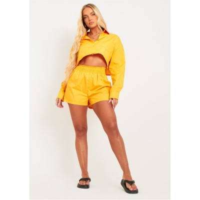 къси,панталони,дамски,къси,панталони,missy,empire,oversized,high,waisted,runner,shorts,orange