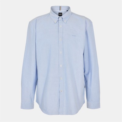 облекла,на,разпродажба,мъжки,ризи,boss,plain,long,sleeve,shirt,light,pstl,blue