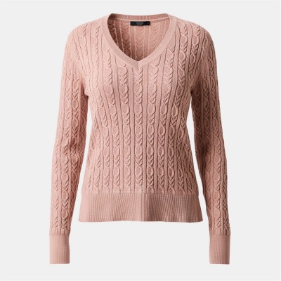дамски,плетени,дрехи,barbour,hampton,v,neck,knit,mah,rose,lt