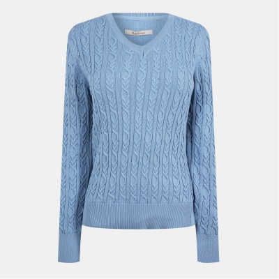 дамски,плетени,дрехи,barbour,hampton,v,neck,knit,blue,sky