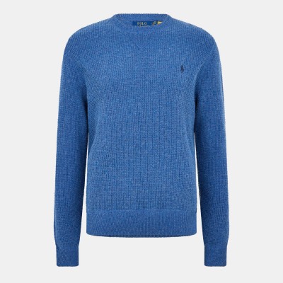 пуловер,мъжки,пуловери,polo,ralph,lauren,men,s,cotton,wool,crew,neck,jumper,sea,salt,blue