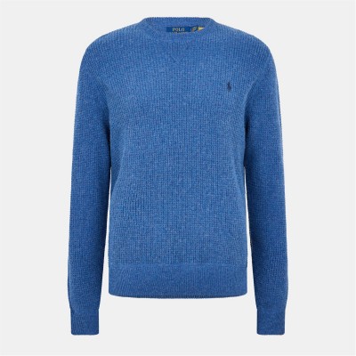 пуловер,мъжки,пуловери,polo,ralph,lauren,men's,cotton,wool,crew,neck,jumper,sea,salt,blue