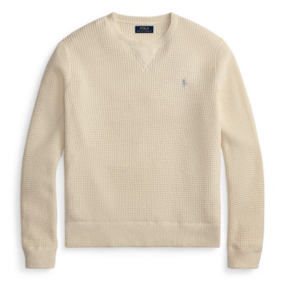 пуловер,мъжки,пуловери,polo,ralph,lauren,men,s,cotton,wool,crew,neck,jumper,andover,cream