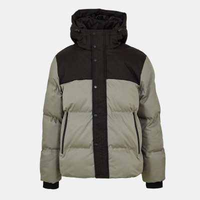 яке,мъжки,якета,everlast,men,s,water,resistant,windproof,hooded,short,puffer,jacket,khaki,black