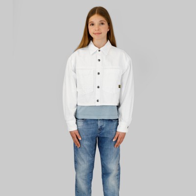 яке,g,star,kids,white,cropped,denim,jacket,white