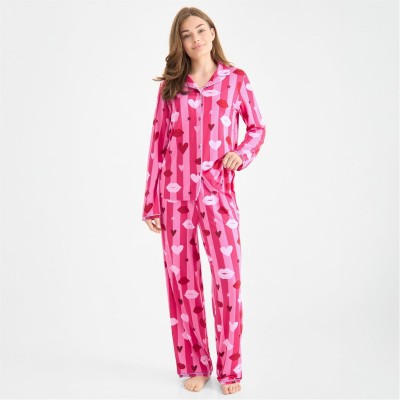 комплект,дамски,пижами,urban,threads,urban,t,ls,pj,set,ld61,pink,hrt,lips