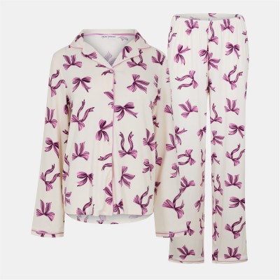 комплект,дамски,пижами,urban,threads,urban,t,ls,pj,set,ld61,purple,bows