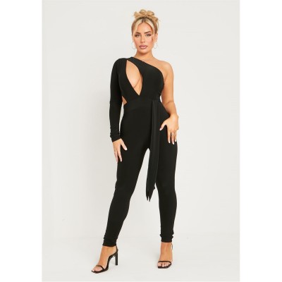 дамски,поли,и,рокли,missy,empire,layer,slinky,cut,out,one,shoulder,jumpsuit,black