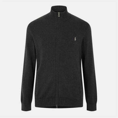 пуловер,мъжки,пуловери,polo,ralph,lauren,men's,knitted,full,zip,crew,neck,jumper,dark,granite