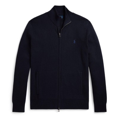 пуловер,мъжки,пуловери,polo,ralph,lauren,men,s,knitted,full,zip,crew,neck,jumper,navy,hthr