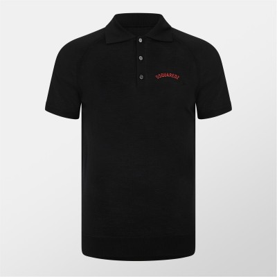 блуза,с,яка,мъжки,пуловери,мъжки,тениски,dsquared2,knit,polo,shirt,black