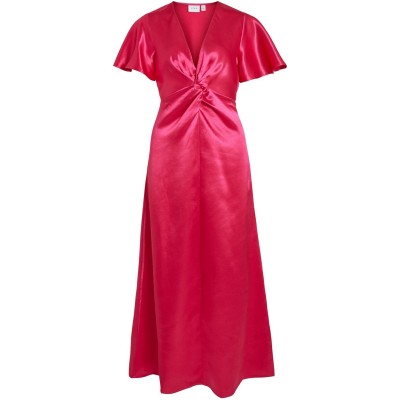 рокля,дамски,поли,и,рокли,vila,visittas,v,neck,dress,pink,yarrow