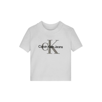 детска,тениска,детски,3/4,панталони,calvin,klein,jeans,unisex,kids',monogram,short,sleeve,t,shirt,white,yaf
