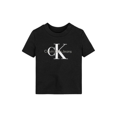 детска,тениска,calvin,klein,jeans,unisex,kids,monogram,short,sleeve,t,shirt,ck,black,beh