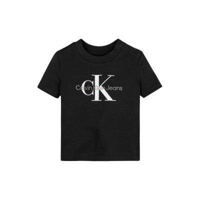 детска,тениска,детски,3/4,панталони,calvin,klein,jeans,unisex,kids',monogram,short,sleeve,t,shirt,ck,black,beh