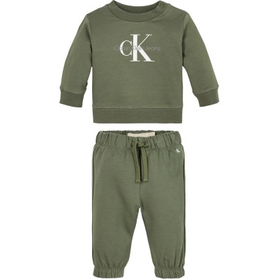 детски,3/4,панталони,calvin,klein,jeans,unisex,kids',monogram,relaxed,fit,clothing,set,olive,ldy