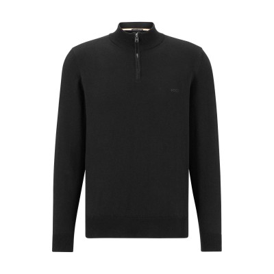 пуловер,мъжки,пуловери,boss,men,s,padro,l,zipped,quarter,zip,jumper,black,001