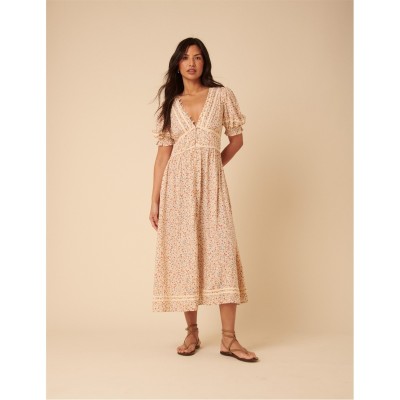 рокля,дамски,поли,и,рокли,nobodys,child,women's,saffy,ditsy,milkmaid,dress,cream