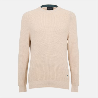 пуловер,мъжки,пуловери,ps,paul,smith,men's,knitted,patch,crew,neck,jumper,white,02