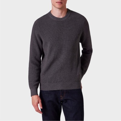 пуловер,мъжки,пуловери,ps,paul,smith,men's,knitted,patch,crew,neck,jumper,brown,77