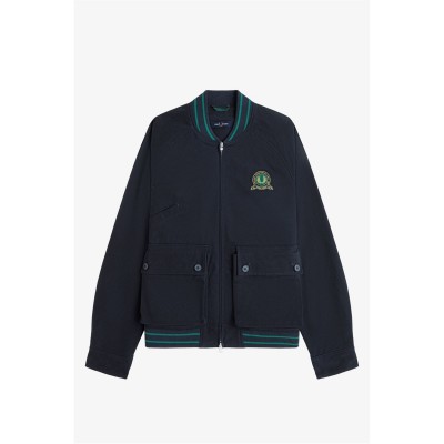 яке,облекла,на,разпродажба,мъжки,якета,fred,perry,men's,badge,bomber,jacket,navy,608