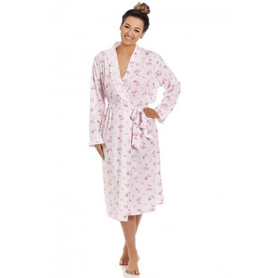 дамски,пижами,camille,100pct.,cotton,lightweight,floral,wrap,pink