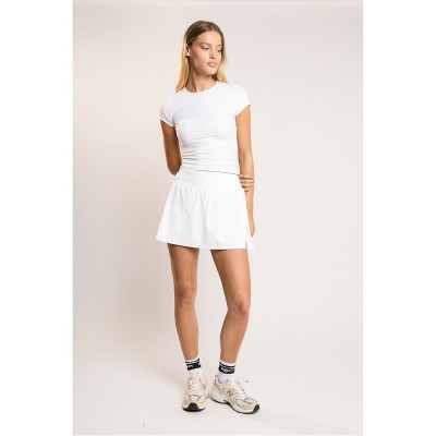къса,блуза,дамски,топове,agon,white,scoop,neck,crop,top,white