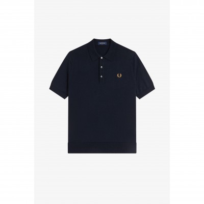 блуза,с,яка,мъжки,пуловери,мъжки,тениски,fred,perry,men,s,knitted,short,sleeve,polo,shirt,navy,608