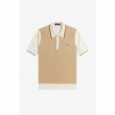 блуза,с,яка,мъжки,пуловери,мъжки,тениски,fred,perry,men,s,knitted,short,sleeve,polo,shirt,ecru,560